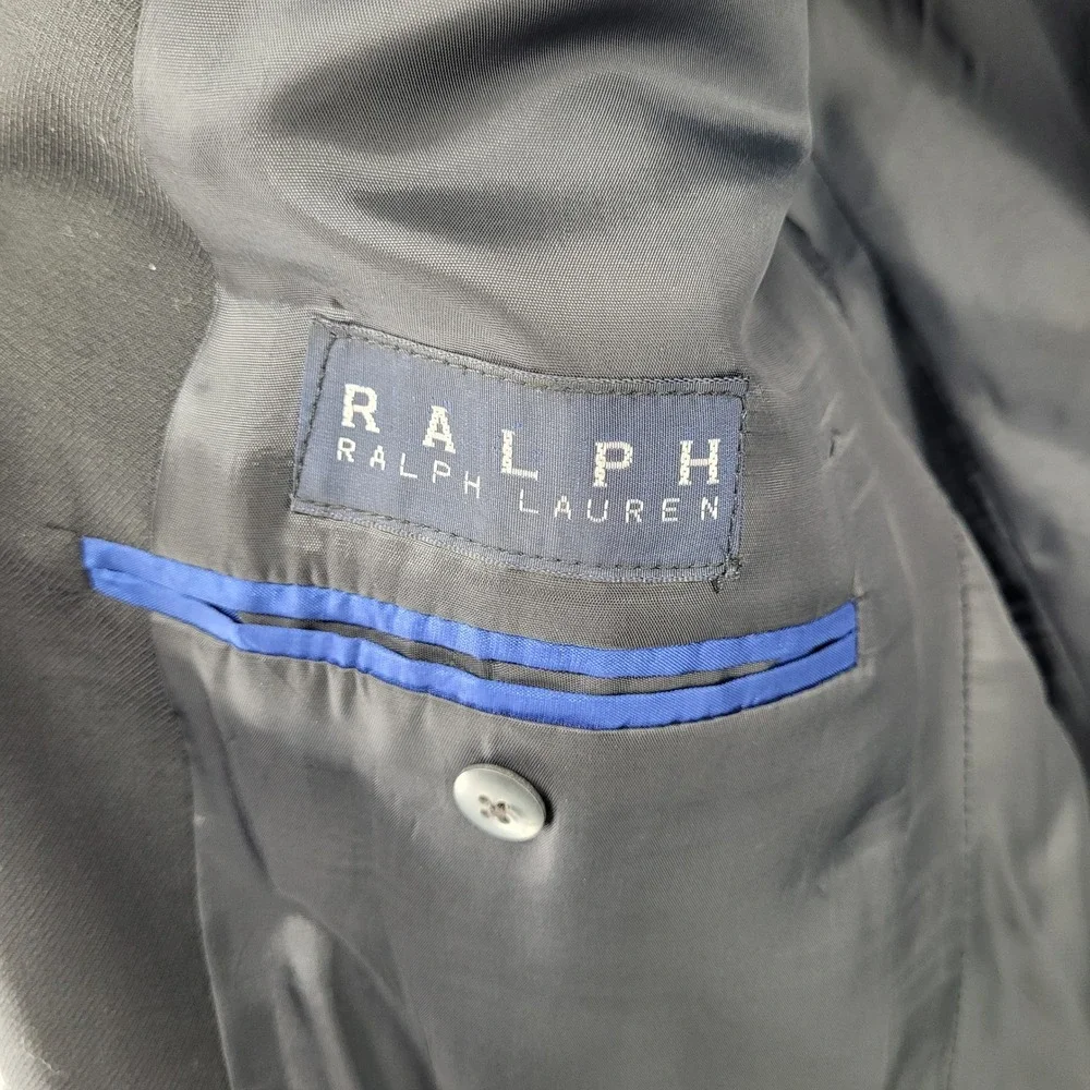 Ralph Lauren Size 44L Suit‎ Jacket Sport Coat Blazer Jacket Black Wool Blend